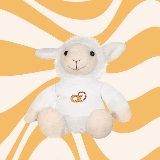 Curly Sheep, Curluxscious Mascot with yellow logo Tshirt - Curl Unity Collection