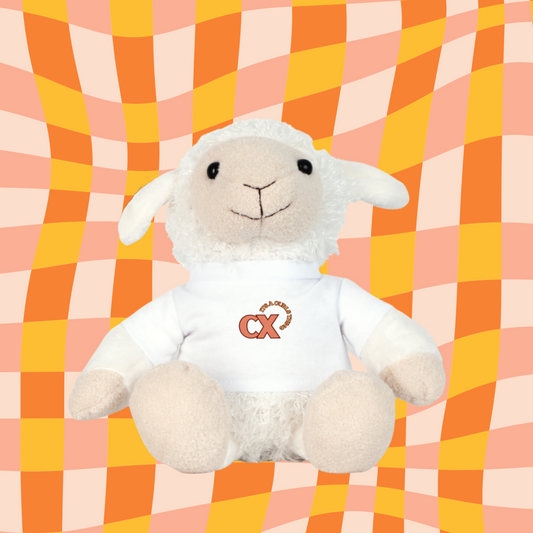 Curly Sheep, Curluxscious Mascot with pink logo Tshirt - Curl Unity Collection