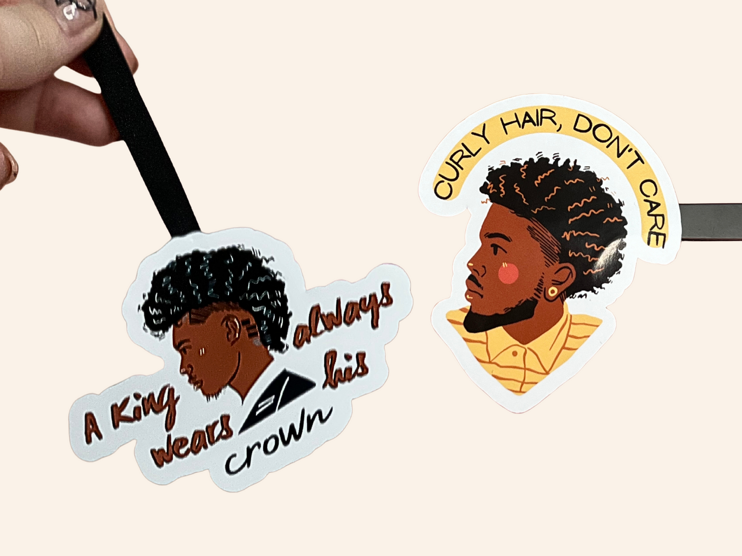 Curly Hair Stickers Men