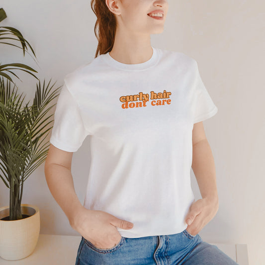 Curly hair don't care Tshirt, orange & yellow - Curl Unity Collection