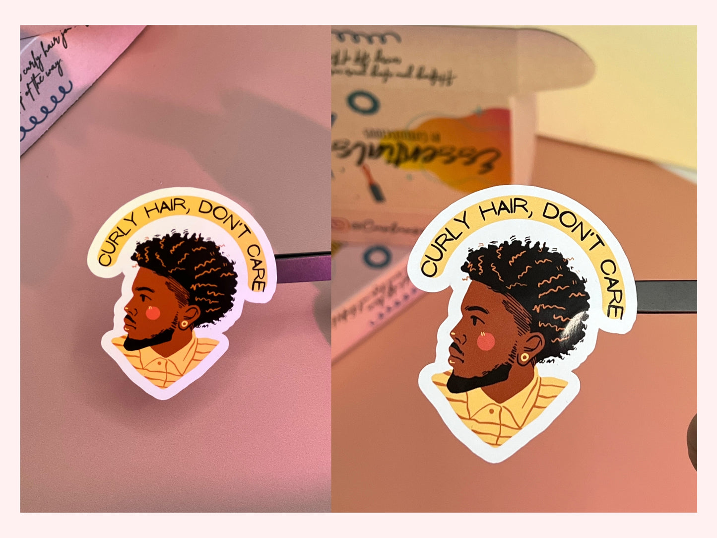 Curly Hair Stickers Men